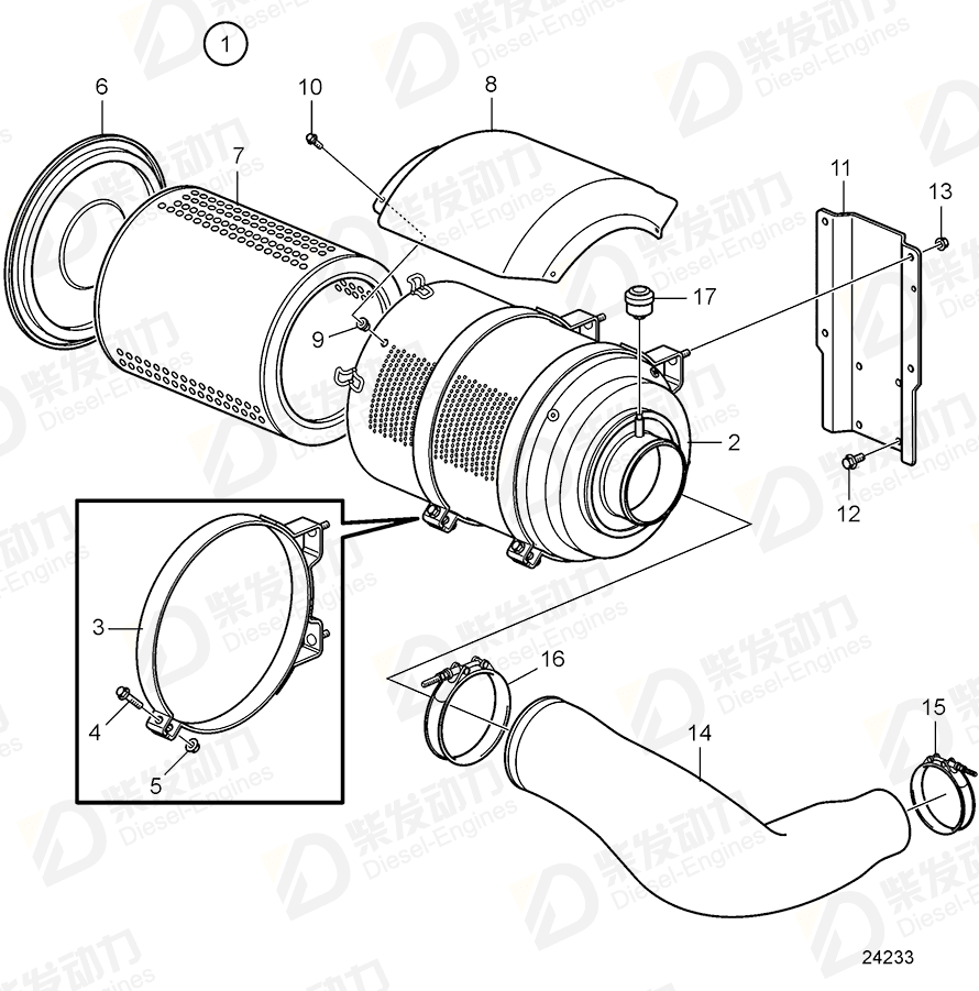 VOLVO Pipe connection 3887147 Drawing